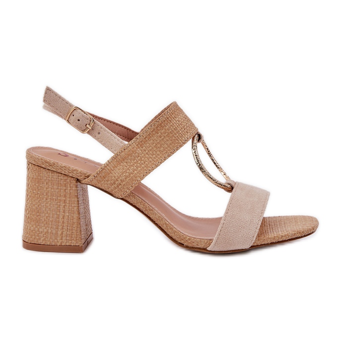 Sandali sul tacco bar beige