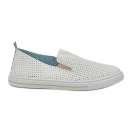 Sneaker femminili in pelle eco scivolate con sneaker con beige leggero