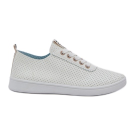 Sneaker di fagioli leggeri di pizzo openwork femminile beige