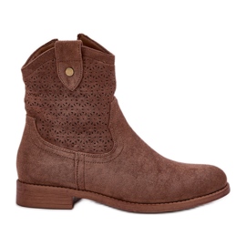 S.Barski Stivali aperti a tacco piatto S. Barski Hy51-063 Brown marrone