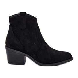 Stivali da cowboy per Eco Suede Oliazowe S.Barski Hy51-061 Black nero