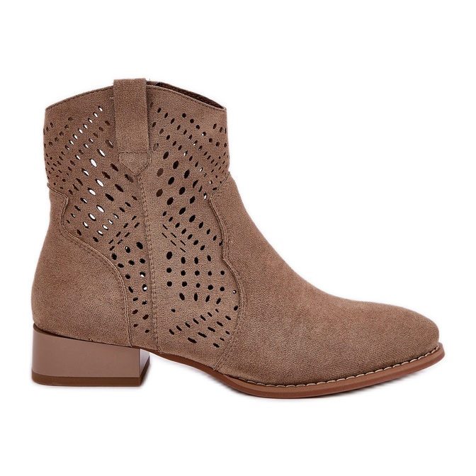 Jezzi Tacchi bassi da donna openwork beige