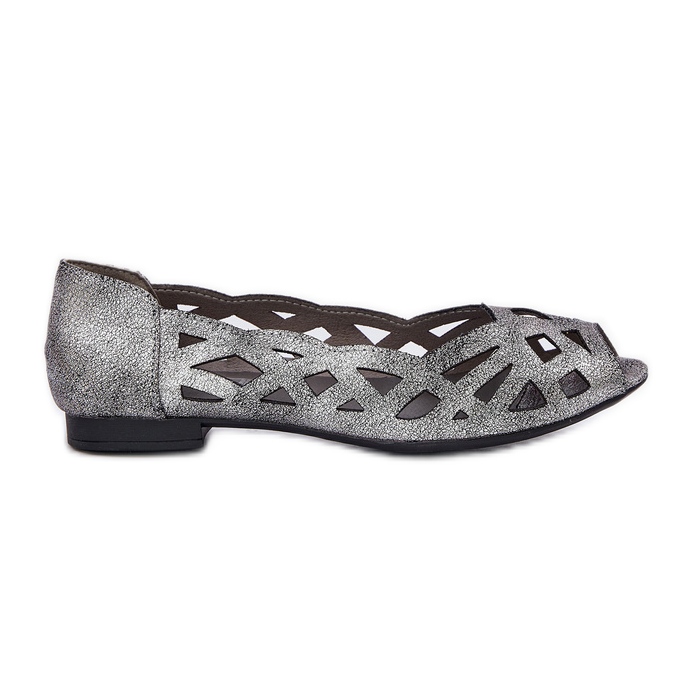 Jezzi Ballerine openwork d'argento con dita nude