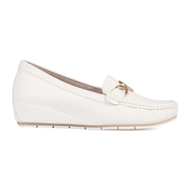 Goodin Mocassine bianche a cuneo con decorazione dorata bianco