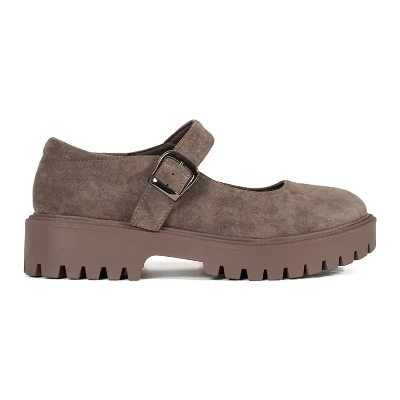 Goodin Scarpe beige sulla piattaforma in pelle scamosciata