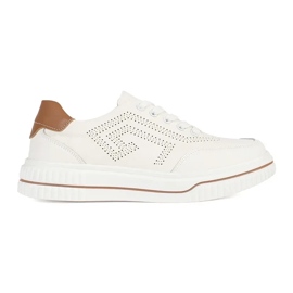 Goodin Sneaker in pelle da punzonatura bianca bianco