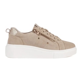 Goodin Sneaker beige con suola spessa