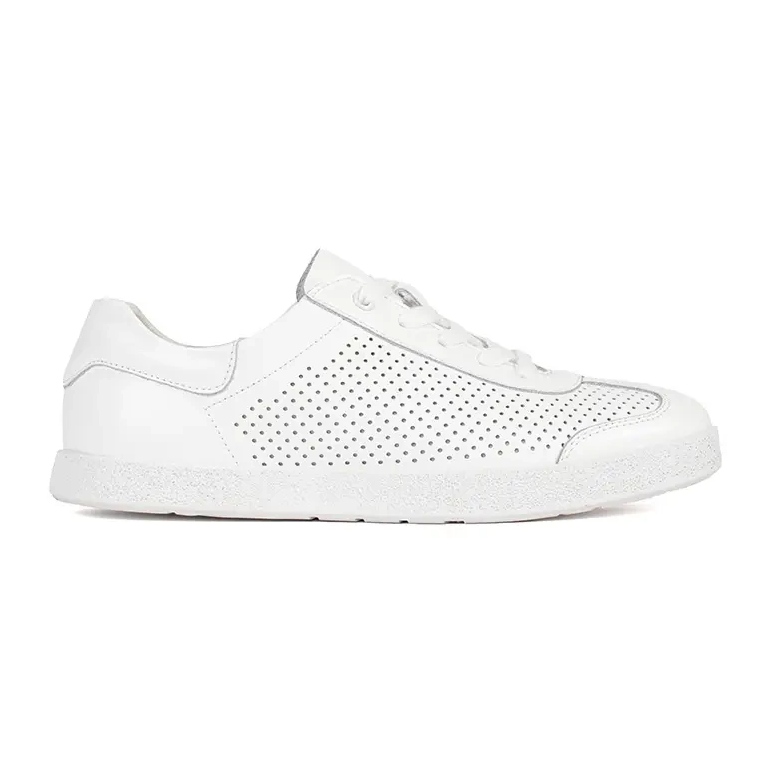 Goodin Sneaker bianche openwork fatte in pelle naturale bianca