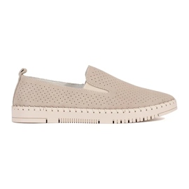 Goodin Mocassini in pelle beige leggera
