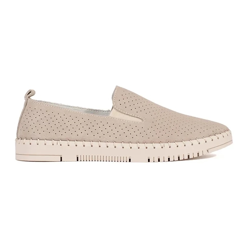 Goodin Mocassini in pelle beige leggera