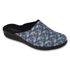 Ciabatte da donna in pu Befado 551D004 blu con cuori