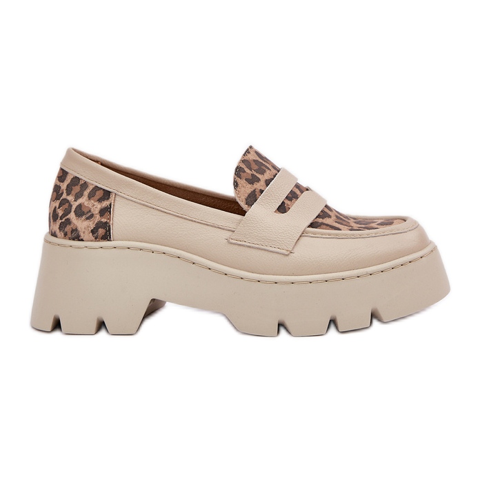 Zazoo Mocassini in pelle da donna leggera beige