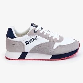 Scarpe sportive da uomo Memory Foam Big Star LL174160 White con grigio bianca