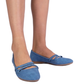 Ballerine femminili blu fatte di matt eco -pereather