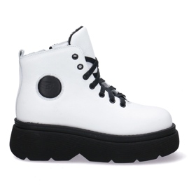 KOMODO Stivali da donna in pelle sulla spessa suola Pollonus bianca 5-1567-004 bianco