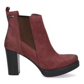 Polbut Tacchi alti in pelle da donna Pollonus Burgundy 5-0871-011 rosso