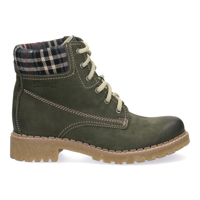 Polbut Stivali da donna in pelle solida Pollonus Green 5-0739-007 verde