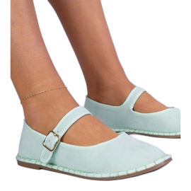 Ballerine femminili verdi con chiusura verde
