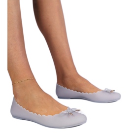 Grigio ballerinas meliski con un arco