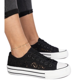 Sneaker femminili di neri openwork nero