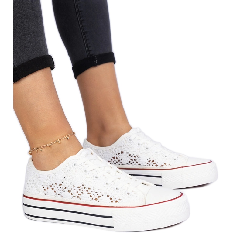 Sneaker femminili di White Openwork bianca