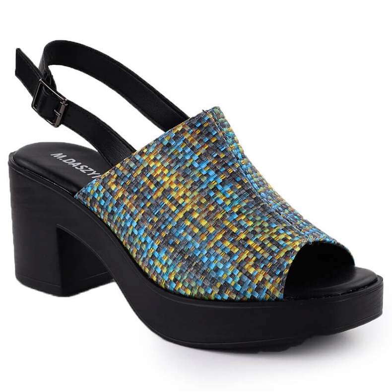 Sandali femminili sul M. Daszyński Braid Post MR23126-7 blu