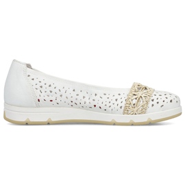 Ballerinas femminile openuwork comodo Rieker bianco L3062-80
