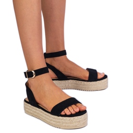 Espadrille nere sulla piattaforma nero