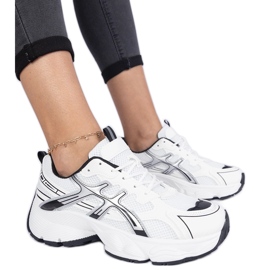 Sneakers nere da donna con suola massiccia bianco