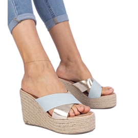 Flip di denim di Espadrille blu