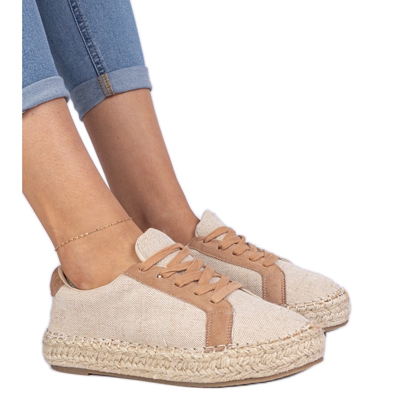 Pizzo femminile marrone -up espadrilles