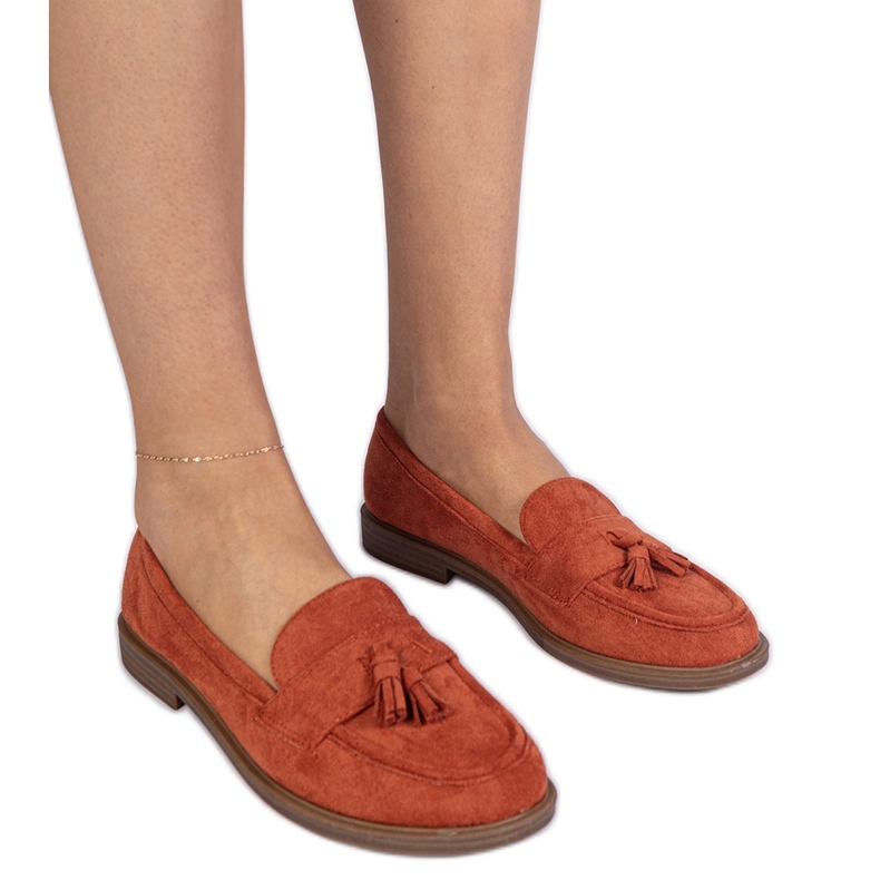 Mocassine da donna arancione da Ekozamsz con frange arancia