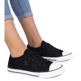 Sneaker femminili di neri openwork nero