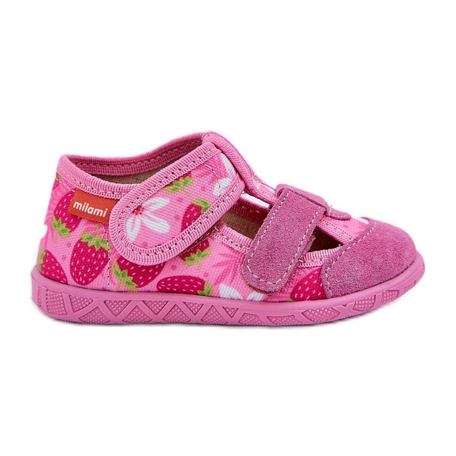 Pantofole per bambini per fragole rosa