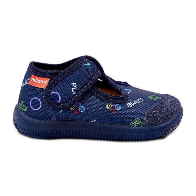 Pantofole per bambini flessibile in velcro blu navy