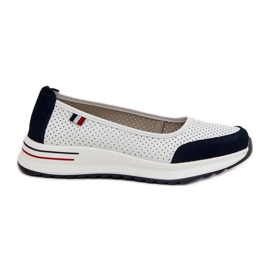 Ballerine a cuneo blu bianco e blu bianca