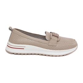 S.Barski Mocassini in pelle femminile sulla piattaforma S. Barski LR51-556 beige