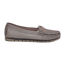 S.Barski Mocacchi piatti glitter fatti in pelle naturale D&amp;A LR51-546 Silver d'argento