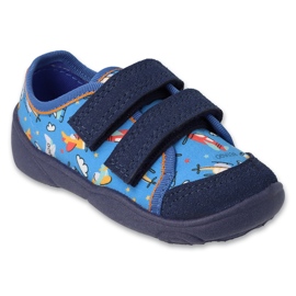 Slipisti per bambini di Befado per velcro 907p164 blu