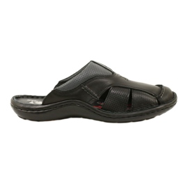 Kampol Infradito da uomo in pelle 224KAM, nere nero