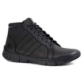 Olivier Scarpe da uomo in pizzo -up caviglia in pelle 311kz fut nero
