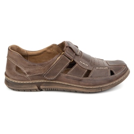 KOMODO Scarpe in pelle in velcro 937 comune marrone scuro