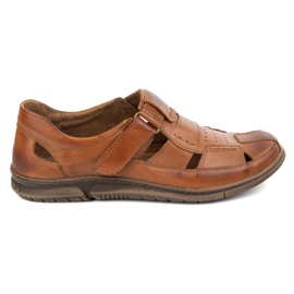 KOMODO Scarpe in pelle in velcro 937 marrone