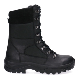 Scarpe tattiche tattiche in pelle Myśliwskie pollonus nero 6-0129-001 kojot