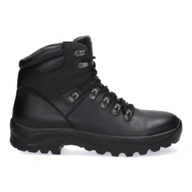 Scarpe da caccia durevoli, scarpe da trekking nelle montagne nere Pollonus 6-0127-001 Knieja nero nero
