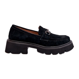 Vinceza Mocassini in pelle da donna nero in pelle scamosciata nera