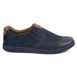 KOMODO Scarpe da uomo in pelle casual 854/2 blu navy