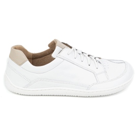 Sneaker in pelle minimalista a piedi nudi da donna Olivier 1282 Bianco