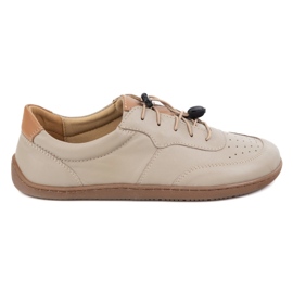 Kampol Scarpe in pelle minimalista a piedi nudi 500/18 cappuccino beige