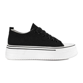 Sneakers nere da donna con suola spessa nero